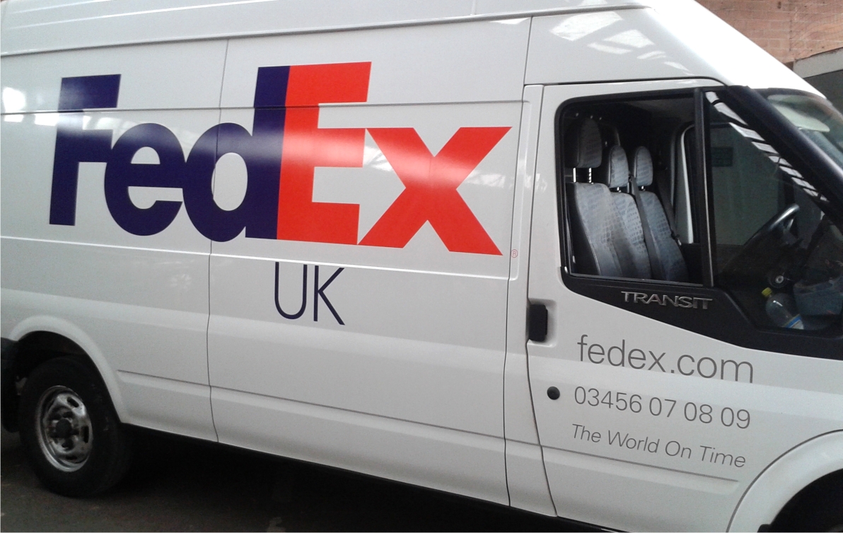 FedEx vehicle graphics installed